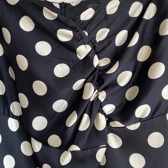 NWT Polka Dot-Print Ruched Midi Skirt - Picture 5 of 11